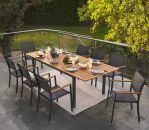 TAVOLO ALLUNGABILE ORIS NATERIAL 6 8 POSTI RETTANGOLARE ALU. TOP LEGNO 99X180 240XH75 TAVOLO ALLUNGABILE ORIS NATERIAL 6 8 POSTI RETTANGOLARE ALU. TOP LEGNO 99X180 240XH75